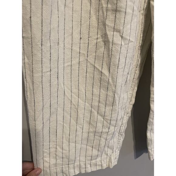 A New Day Women's High-Rise White Striped Linen Blend Wide Leg Pants Size 4 - Picture 3 of 7